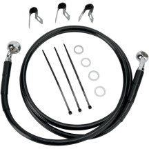 Extended Length Black Vinyl Brake Line Kit — 52-1/4" length, Oversize +8", Front
