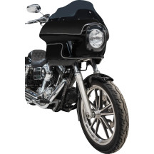 FXRP-Style Fairing Kit — 7" headlight mount, 9" Flare windshield, Black