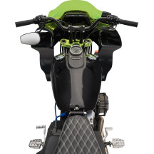 FXRP-Style Fairing Kit — 7" headlight mount, 9" Flare windshield, Black