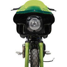 FXRP-Style Fairing Kit — 7" headlight mount, 9" Flare windshield, Black