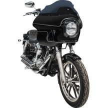FXRP-Style Fairing Kit — 7" headlight mount, 9" Flare windshield, Black