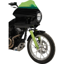 FXRP-Style Fairing Kit — 7" headlight mount, 9" Flare windshield, Black