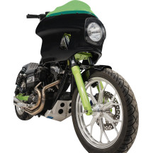 FXRP-Style Fairing Kit — 7" headlight mount, 9" Flare windshield, Black