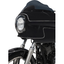 FXRP-Style Fairing Kit — 7" headlight mount, 9" Flare windshield, Black