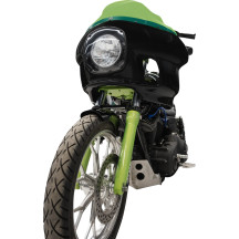 FXRP-Style Fairing Kit — 7" headlight mount, 9" Flare windshield, Black