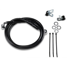 Extended Length Black Vinyl Brake Line Kit — 125 cm (49-1/4"), Oversize +10.2 cm (4"), Front
