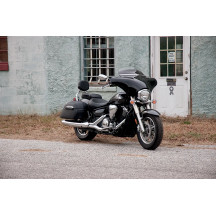 Slotted Stainless Steel Batwing Fairing Trim — For Memphis Shades Batwing Fairing, Chrome