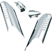 Lower Fork Leg Deflector Shields — Chrome