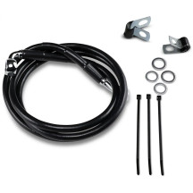 Extended Length Black Vinyl Brake Line Kit — 117 cm (46"), Oversize +10.2 cm (4"), Front