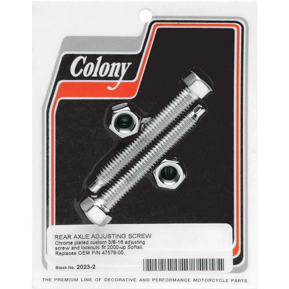 Rear Axle Adjuster Bolts — Pair, Chrome