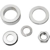 Axle Spacer/Nut Kit — Chrome, Front
