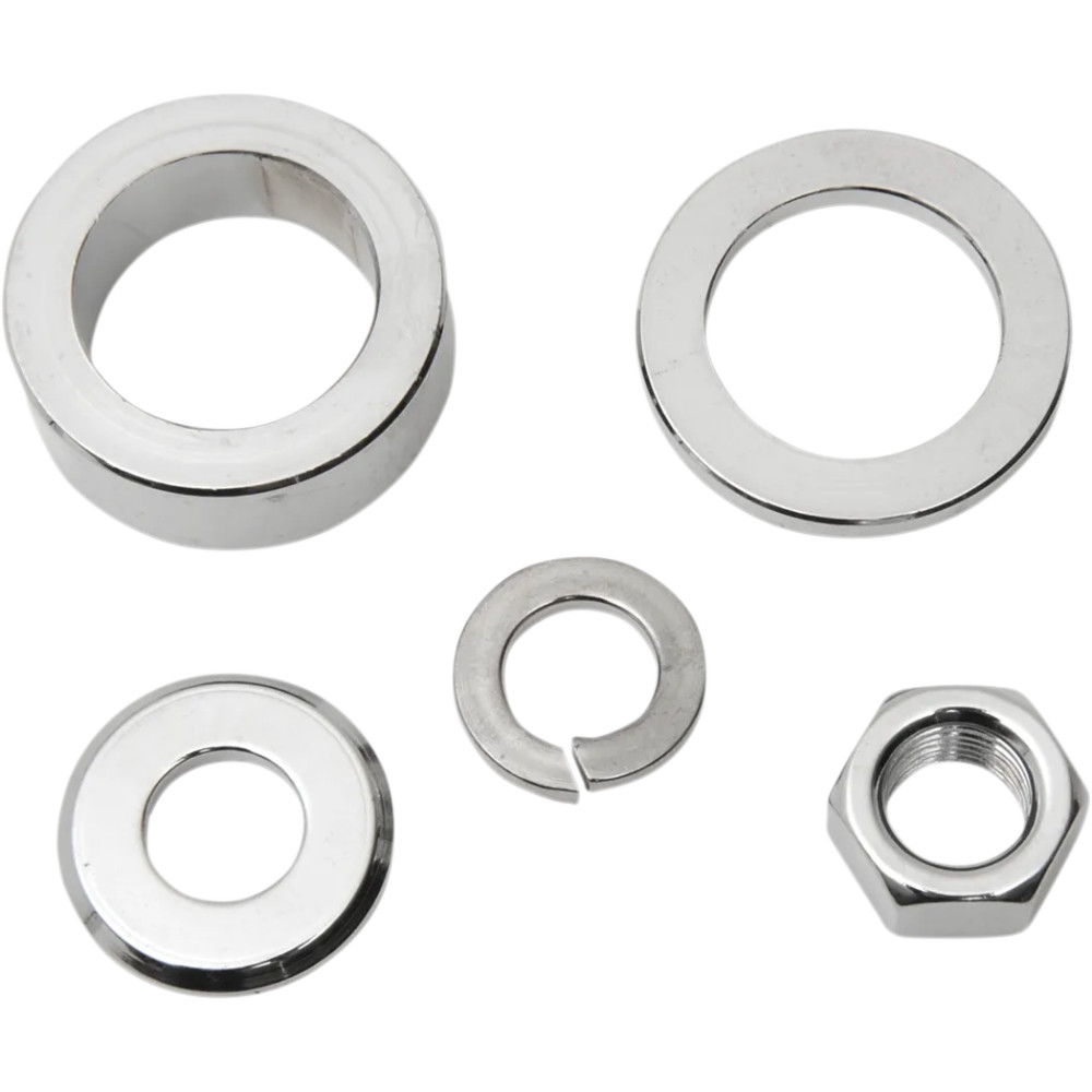 Axle Spacer/Nut Kit — Chrome, Front