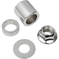 Axle Spacer/Nut Kit — Chrome, Silver, Rear