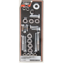 Motor Mount Bolt Kit — Upper/Lower motor mount, Chrome, Silver