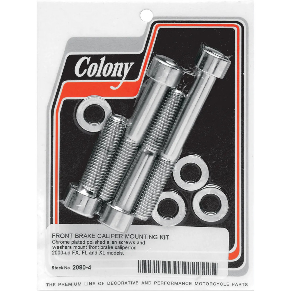 Front Brake Caliper Bolt Kit — Chrome, Silver