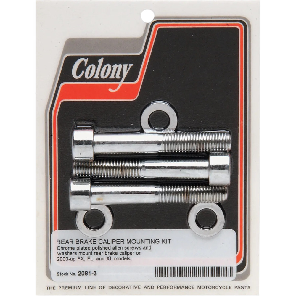 Rear Brake Caliper Bolt Kit — Chrome