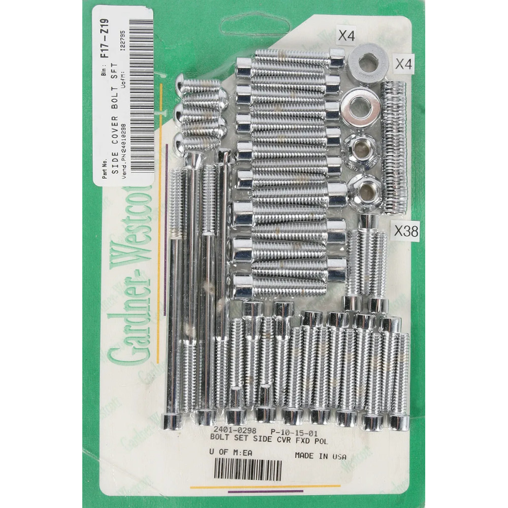 Side Cover Bolt Kit — Chrome