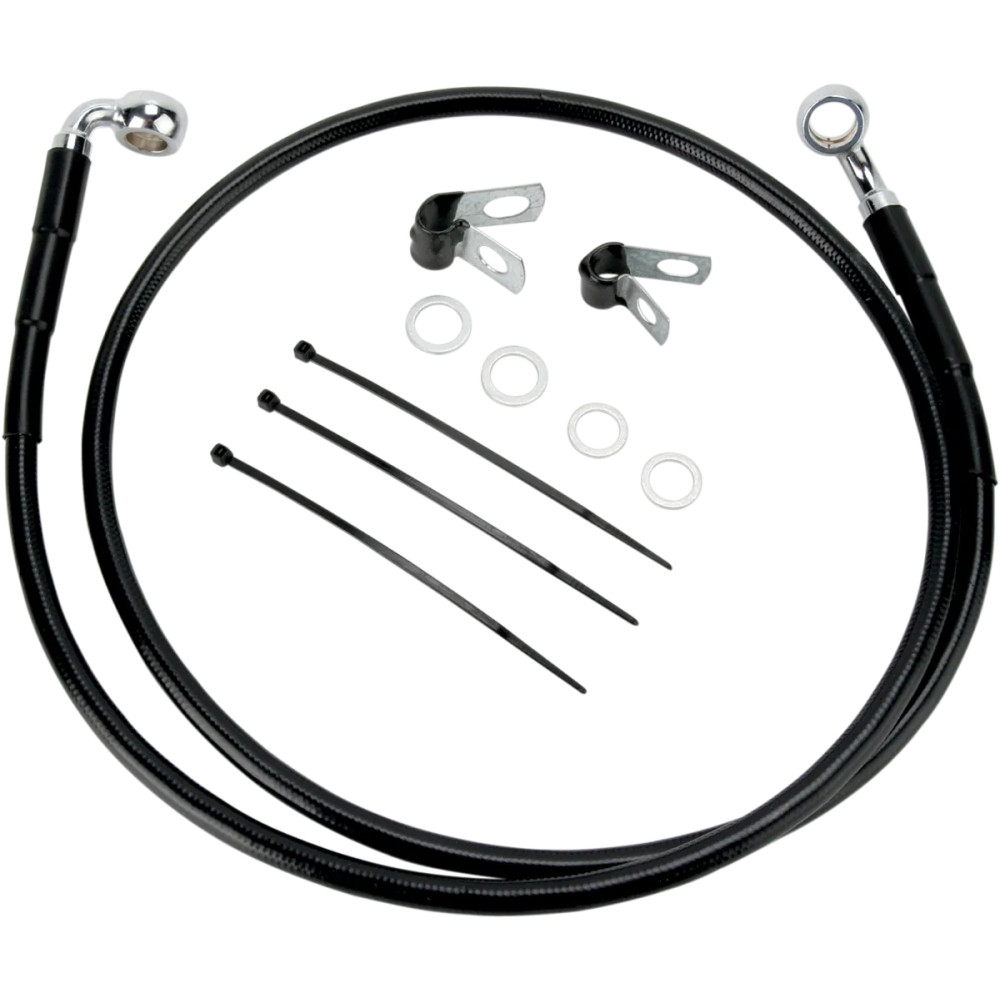 Extended Length Black Vinyl Brake Line Kit — 45", Oversize +4", Black