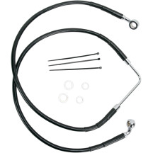 Stainless Steel Brake Line Kit — 49" (124.5 cm), Black, front upper