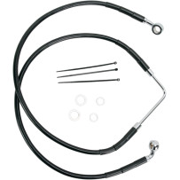 Stainless Steel Brake Line Kit — 49" (124.5 cm), Black, front upper