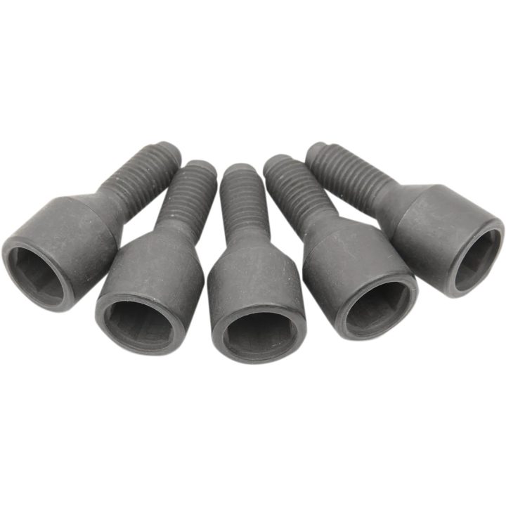 Juego de tornillos de montaje con casquillo para rueda de tambor de freno — rosca 3/8-20, cabeza de casquillo, negro