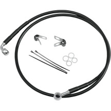 Stainless Steel Brake Line Kit — 119 cm (46-7/8"), front upper, Black