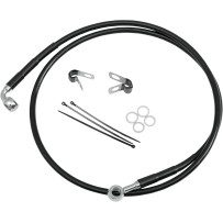 Stainless Steel Brake Line Kit — 119 cm (46-7/8"), front upper, Black