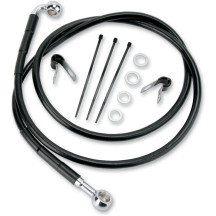 Extended Length Black Vinyl Brake Line Kit — 124 cm (48-7/8"), Oversize +5.1 cm (2"), Front