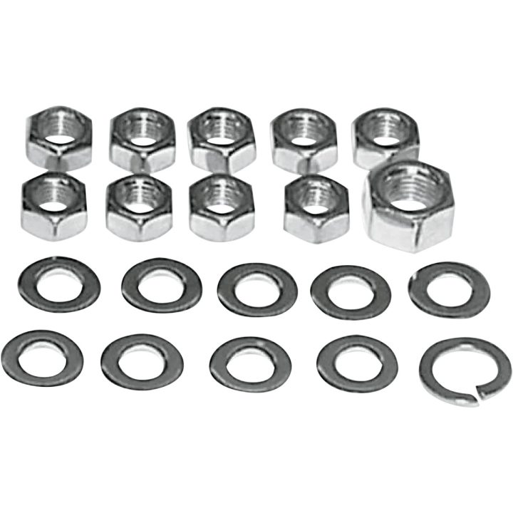 Kit de tuercas para tapa lateral de transmisión/brazo de embrague — tapa lateral de transmisión, brazo de embrague, kit, cromo