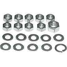 Transmission Side Cover/Clutch Arm Nut Kit — transmission side cover, clutch arm, kit, chrome