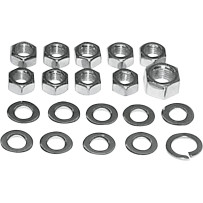 Transmission Side Cover/Clutch Arm Nut Kit — transmission side cover, clutch arm, kit, chrome
