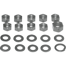 Transmission Side Cover/Clutch Arm Nut Kit — transmission side cover, clutch arm, Parkerized Silver