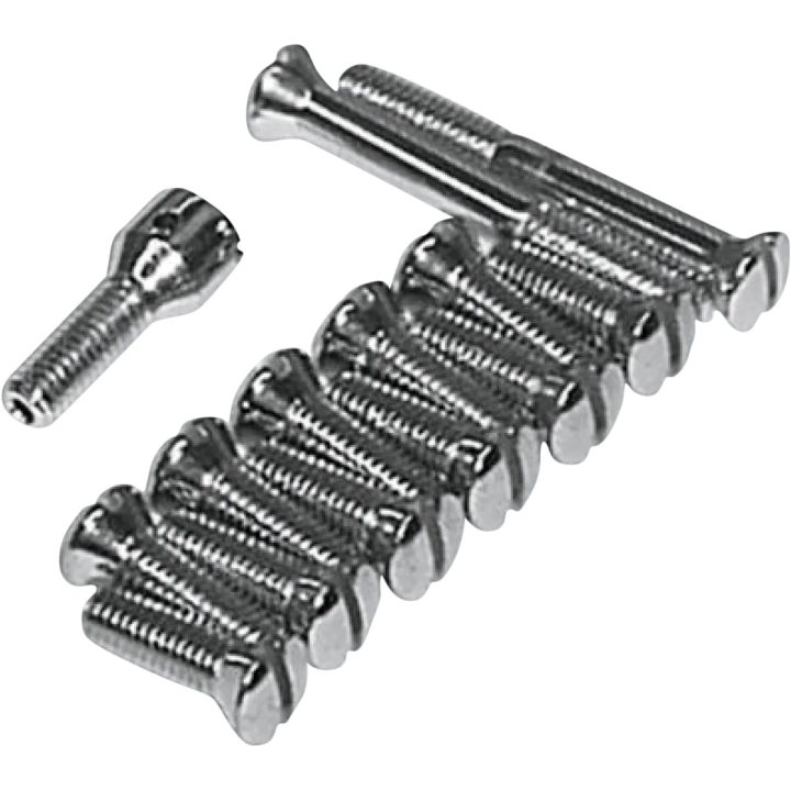 Kit de tornillos para la tapa superior de la transmisión — 2× 1/4"-24 largo, 11× 1/4"-24 corto, 1× respiradero, cromado