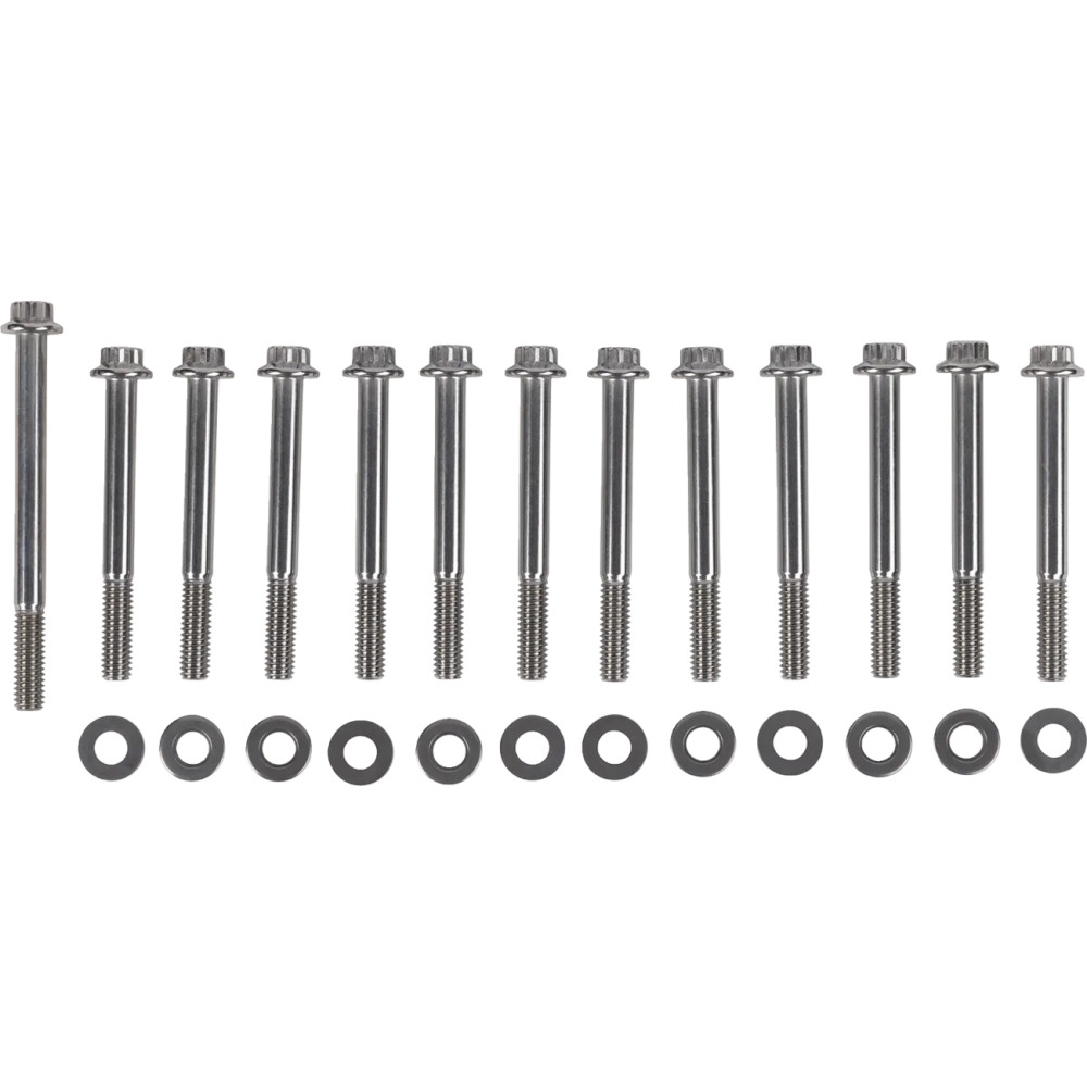 Dress-Up Engine Case Bolt Fastener Kit — Engine case, with balance shafts, Silver polished