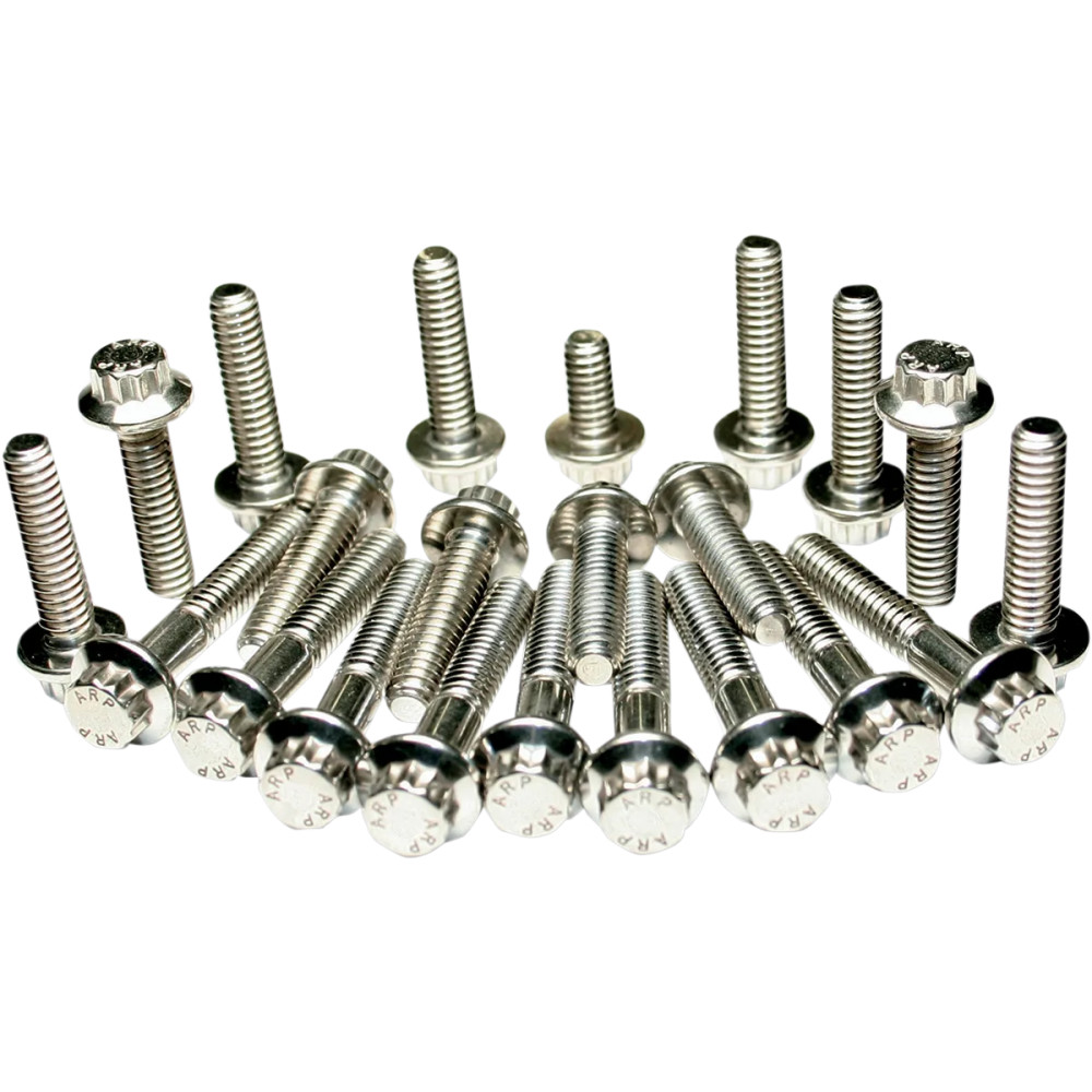 Dress-Up 12-Point Cam Cover/Lifter Block Fastener Kit — stainless steel, polished silver
