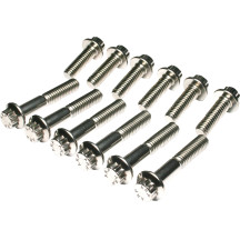 Dress-Up 12-Point Rocker Cover Fasteners — Silver, Kit