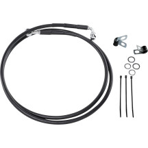 Extended Length Black Vinyl Brake Line Kit — Oversize +25.4 cm (10"), 144.5 cm (56-7/8"), Black, Front