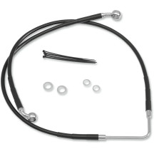 Stainless Steel Brake Line Kit — 125 cm (49-1/8"), Front Upper, Black