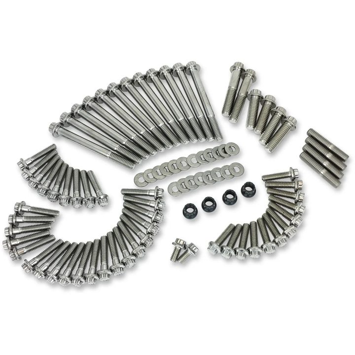Kit de pernos externos de motor de 12 puntos — Acero inoxidable, acabado sin tratar