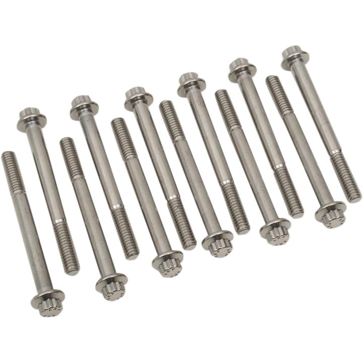 Kit de pernos embellecedores para carcasa de motor — Plateado, Pulido, Acero inoxidable