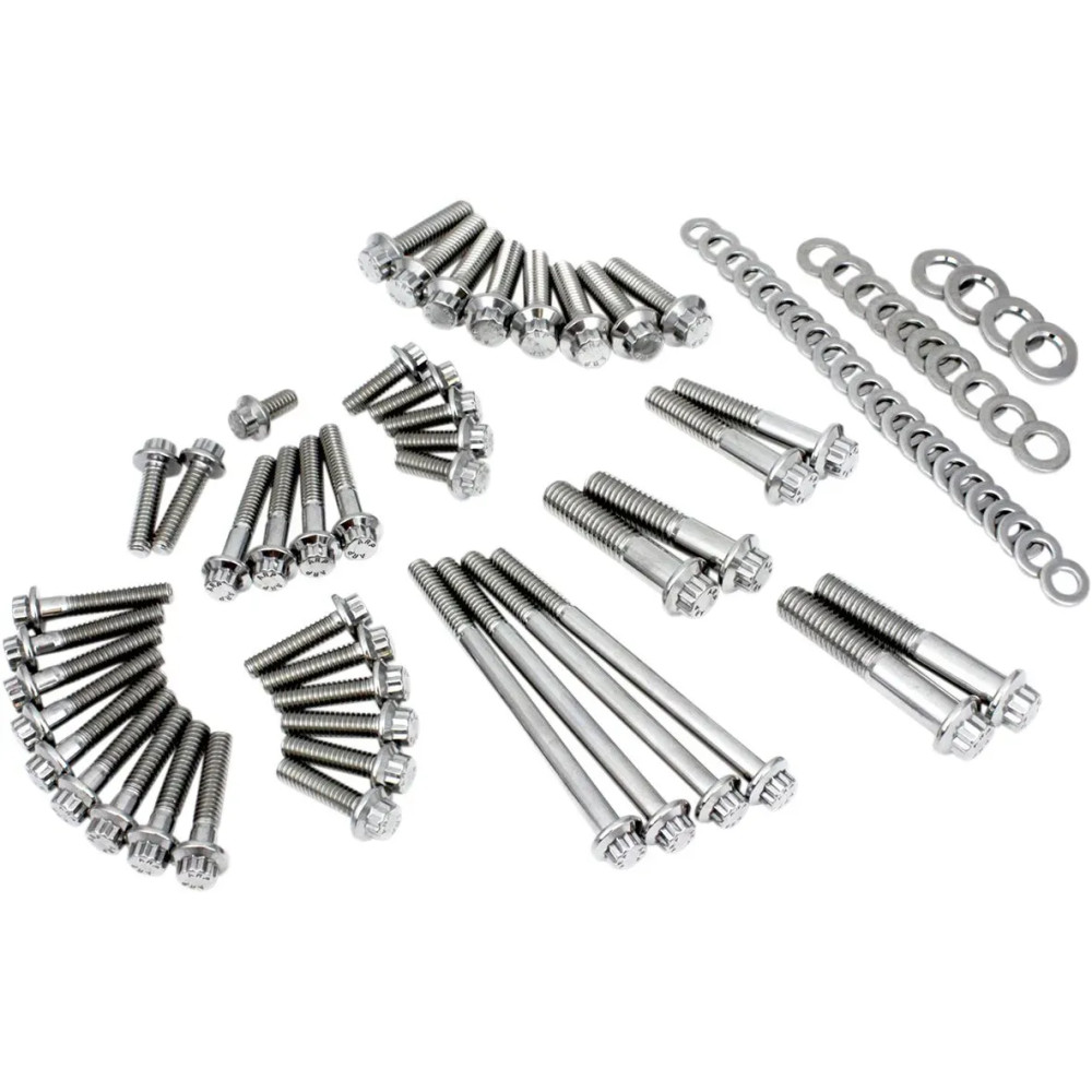 12-Point External Primary/Transmission Engine Fastener Kit — Transmission, External Primary, Silver