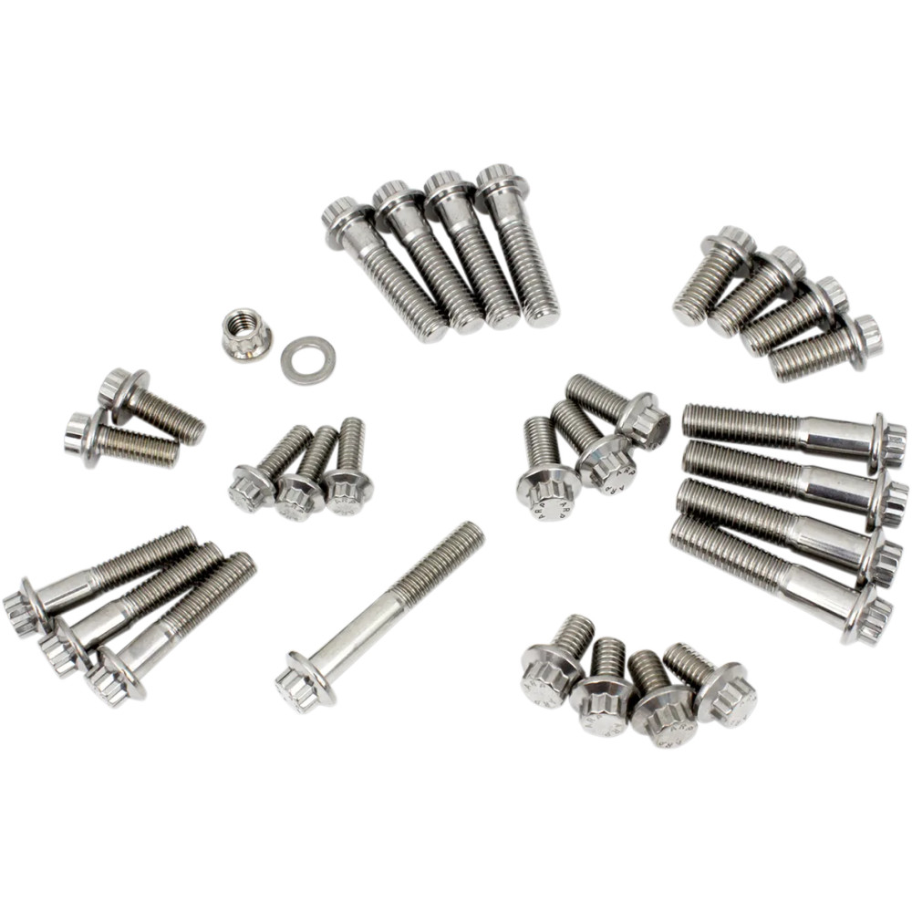 M8 Softail Chassis Dress-Up Fastener Kit — Silver, Polished, Stainless Steel