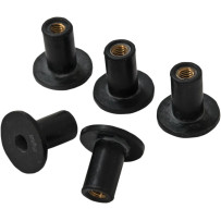 Tuercas Well de repuesto — inserciones roscadas #10-32, negro, paquete de 5