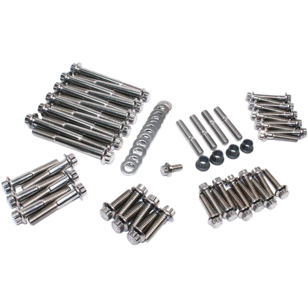 12-Point External Engine Fastener Kit — Stainless Steel, Silver