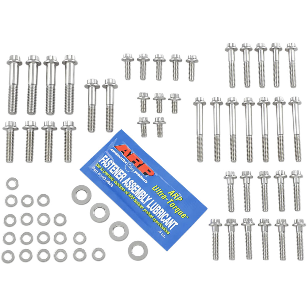 12-Point External Primary/Transmission Engine Fastener Kit — 12-Point, Stainless Steel, Silver
