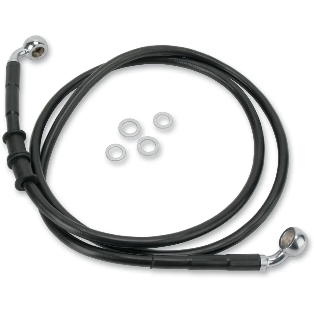 Extended Length Black Vinyl Brake Line Kit — 122 cm (48-1/8"), Oversize +10.2 cm (4"), without ABS