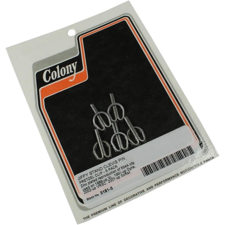 Clips pretzel para pasador de caballete Jiffy Stand — Zinc, paquete de 5