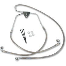 Extended Length Stainless Steel Brake Line Kit — Front, without ABS, 39 cm and 63.5 cm, Oversize +5.1 cm
