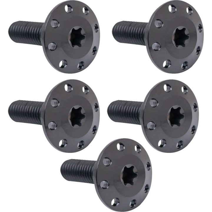Holeshot Front Floating Brake Rotor Bolt Kit — Black, Titanium