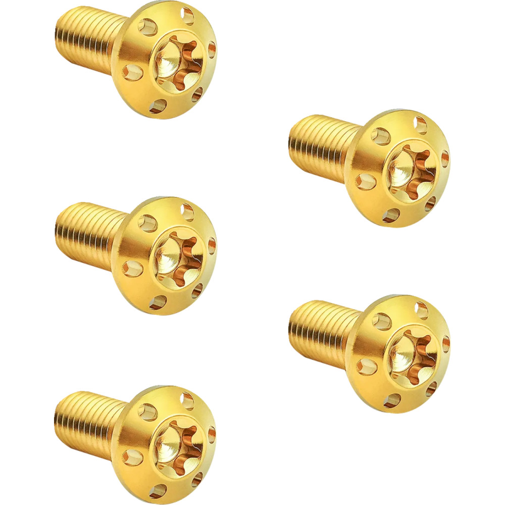 Holeshot Brake Rotor Bolt Kit — 5/16-18, 22.2 mm (7/8"), Titanium, Gold